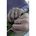 Λευκόχρυσο μισόβερο δαχτυλίδι Κ14 με ζιργκόν